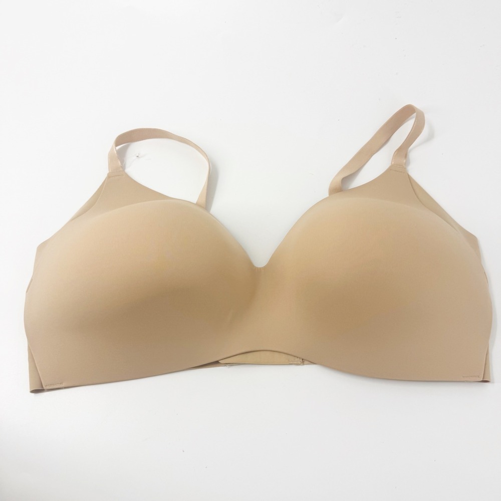 Knix WingWoman Wireless Bra Beige Nude Size 8 Seamless Molded Cups